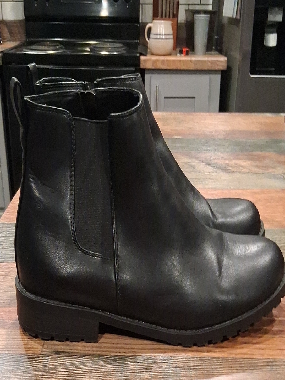 Black Chelsea Leather Ankle Boots - Womens
